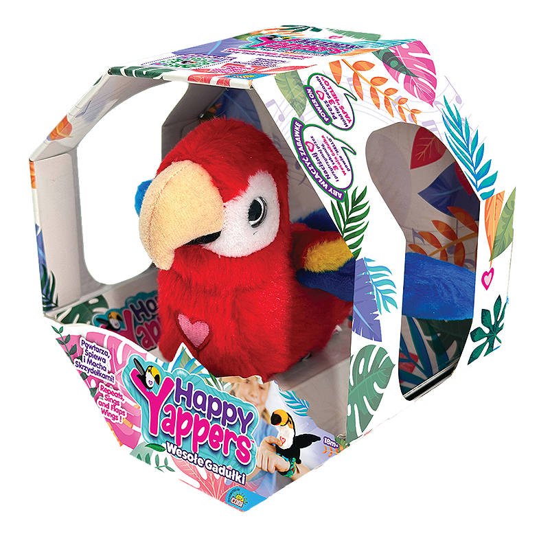 Happy Yappers Wesołe gadułki - Papuga czerwona - uszkodzone opakowanie
